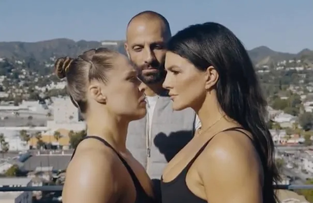 Watch First Ronda Rousey vs. Gina Carano Staredown Ahead Of Netflix fight In May